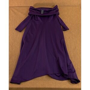 LIVD Womens 1X Eggplant Purple Long Sleeve Off The Shoulder Lyra Maxi Dress NWT